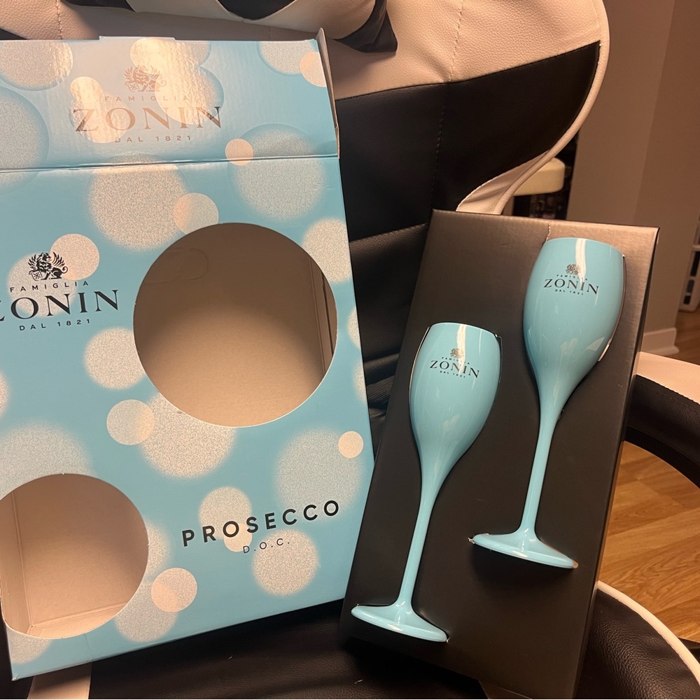 Zonin Prosecco Blue Champagne Flutes